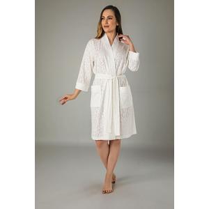 Dantelli Jakarlı Suprem Bambu Cotton Bayan Sabahlık