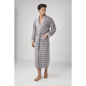 İpliği Boyalı Kareli Bambu Cotton Erkek Sabahlık