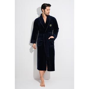 MEN Nakış Niki Kadife Bambu Cotton Erkek Sabahlık