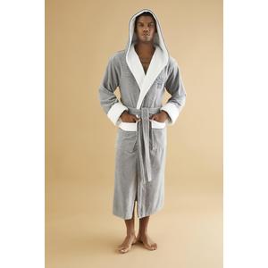 NATİONAL 77 Nakış Triga Bukle Bambu Cotton Erkek Bornoz